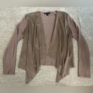 Suede Open Front Cardigan - Size PXL